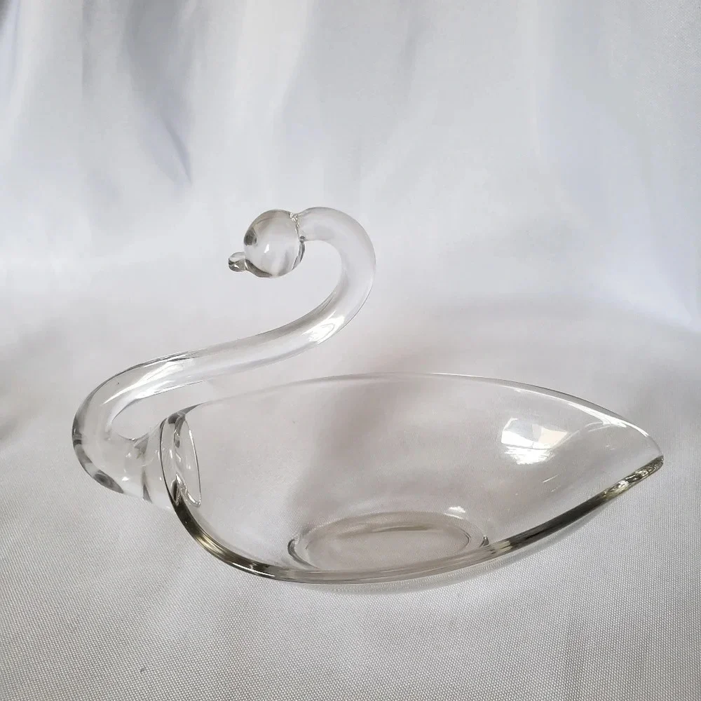 Duncan&miller glass swan candy/trinket dish set of 3